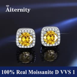 100% Moissanite S925 Sterling Silver Stud Earrings For Women And Men With 2 Certificates Pass Diamond Tester Pen Fine Jewelry