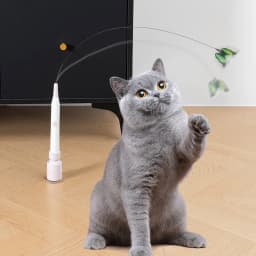 Electric Suction Cup Cat Toy Rotating Butterfly Flying Cat Self-entertaining Toy Long Rod Steel Wire Cat Teaser Toys