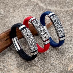 Vintage Vikings Braided Leather Bracelets Men Stainless Stee Norse Runes Celtic Knot Vegvisir Handmade Bangles Icelandic Jewelry