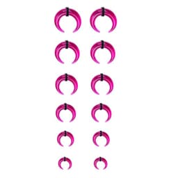 2-6pcs Acrylic C Shape Pincher Tapers Septum Buffalo Taper Expander Nose Ring Plugs Piercing Jewelry with Black O-Rings 4G-00G