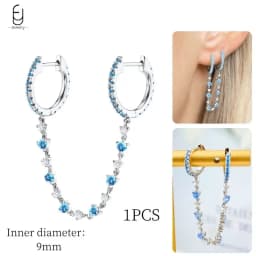 925 Sterling Silver Needle Exquisite Turquoise Silver Earrings for Women Blue Crystal Geometry Pendant Earrings Luxury Jewelry