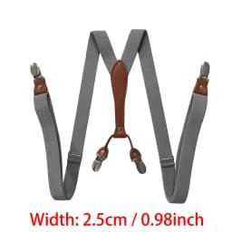 Heavy Duty Big Size Work Suspenders for Men 5cm/2 Inch Wide X Back with 4 Strong Clips Adjustable Elastic Trouser Braces Straps