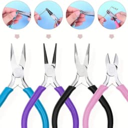4pcs/1pcs Jewelry Pliers Tool Kit Includes Needle Round Wire Cutter And Curved Nose Pliers For Jewelry Beading Repair Supplies