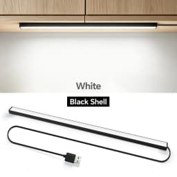 Black/White Shell USB Powered LED Night Light Bar 42cm Aluminum Touch On/Off Dimmable Lamp Cabinet Closet Washing Room Lighting