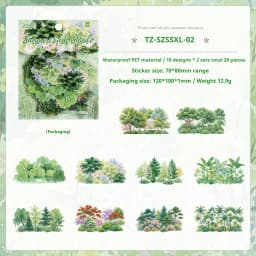JIANWU Vintage Seasons Forest Tree Landscape Material Collage Scrapbooking PET Sticker Creative DIY Journal Stationery