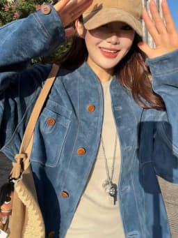Women's Suede Jacket Short Casual Korean Style Early Autumn Thin Outerwear Chic Coat Tagkita Brand Long Sleeve Pocket
