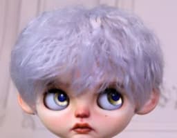 Blythes Doll Wig Fits Into the 1/6 Style Male European Style Curly Hair With Highlights Dark Brown Mixed Light Imitation Mohair