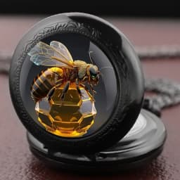 Hardworking Bee Dome Pocket Watch Arabic Numerals Dial Vintage Women Necklace Pendant Clock Men Kids Watch Relojes De Bolsillo