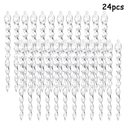 12/24/60pcs 13cm Christmas Simulation Ice Xmas Tree Hanging Ornament Fake Icicle Winter Party Christmas New Year Home Decoration