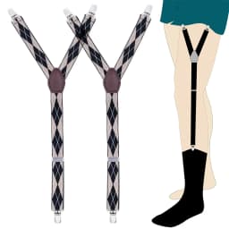 1 Pair Men Shirt Stay Adjustable Shirts Holder Y Shape Leg Thigh Suspender with Non-slip Locking Clips Men Tucker Garters Strap