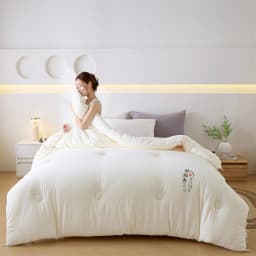 Soybean Fiber Filled Fluffy Comforter Thick Warm Autumn Winter Duvet Insert Solid Color Brushed Soft Quilt for Single Double Bed