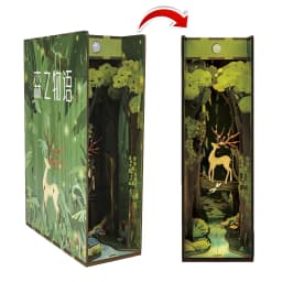 DIY Wooden Book Nook Shelf Insert Kits Miniature Cherry Blossom Bookends Japanese Doll Houses Toys Bookshelf Gifts Home Decor