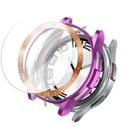 Tempered Glass+Bezel+Case For Samsung Galaxy Watch 6 Classic 43mm 47mm Cover TPU Bumper All-Around Protector Clear Screen Bezels