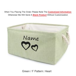 Custom Dog Toy Box - Dog Toy Basket, Collapsible,Dog Toy Bin with Comfortable Handles for Storage of Dog Toys, Dog Accessories