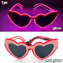 White Just Married LED Luminous Glasses Heart Shaped EL Neon Decorative Glasses Engagement Wedding Bridal Shower Props