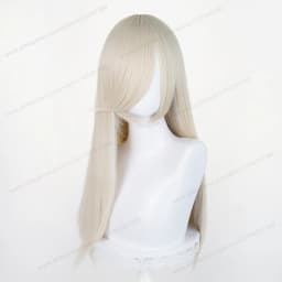 60cm Long Straight Cosplay Synthetic Wig With Bangs Golden Yellow Green Blonde Purple Heat Resistant Hair Anime Wigs + Wig Cap