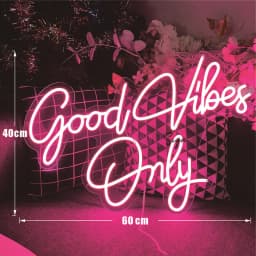 60cm Big Neon Sign LED Lights Good Vibes Only Neon Light Led Sign Beauty Room Decor Bedroom Girl Birthday Decor Wedding Wall Art