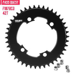 PASS QUEST 107BCD Bicycle Chainring 42T-58T Close Disc Black Chainwheel Narrow Wide Teeth forAXS Sprocket for Sram FORForce Aero
