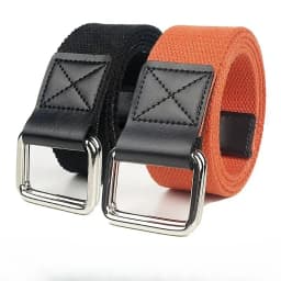 Men's Belt Trend Double Loop Buckle Canvas Women's with Cargo Outdoor Sports Jeans Suit Pants Black White Orange Red Blue Belt