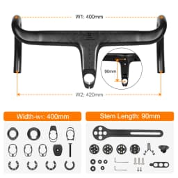 TOSEEK Carbon Handlebar Road Carbon Handlebar T700 Carbon Integrated Handlebar Di2 Bicycle Accessories Carbon Drop Bar