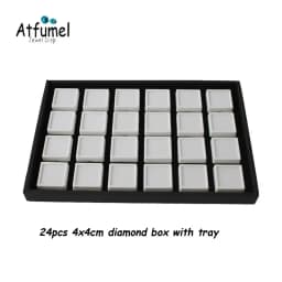 Diamond Jewelry Storage Box Stone Gem Jewellery Packaging Box 3cm/4cm/5cm Counter Gemstone Organizer Charms Diamond Display Tray