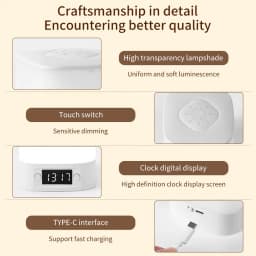 Bedside Led Night Lights Dimmable Charging Desktop Night Lamps with Clock Time Display Night Light Remote Control For Bedside