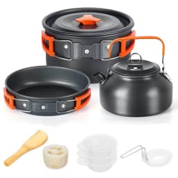 Camping Cooking Set Camping Cookware Travel Tableware Outdoor Picnic Set Teapot For 2-3 People Non-Stick Pots Assorted Sets