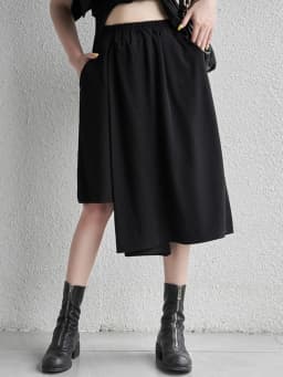 [EAM] High Elastic Waist Black Irregular Casual Pants New Loose Fit Trousers Women Fashion Tide Spring Autumn 2026 1DF4734