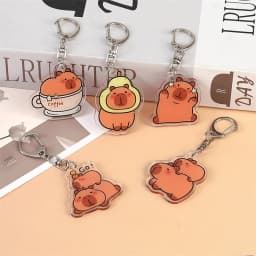 Cute Capybara Keychain Cartoon Water Dolphin Key Chain Acrylic Pendant DIY Small Charm