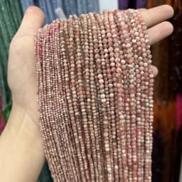 Natural Rose Pink Red Quartz Crystal Stone Beads 2 3 4mm Agates Chalcedony Morganite Rhodochrosite Gem Bead For Making Jewelry