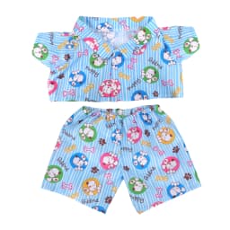 42cm Plush Bear Clothes Cartoon Print Shirt & Shorts Set, Casual Summer Outfit for 16-18 Inch Teddy Bear & Plush Dolls Toy Gift