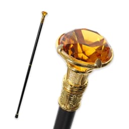 10 Colors Shiny Gold Crystal Gem Top Walking Cane Detachable Vintage Walking Stick Cosplay Party Prop for Men And Women