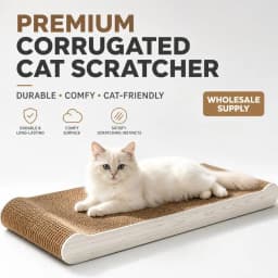 Ergonomic Wave Shaped Cardboard Cat Scratcher Durable Indoor Sleeping Bed Rest Pad For Cats