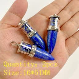 2PCS Natural Blue Lapis Lazuli Stone Gem Pendant Connector Charm For DIY Woman Men Jewelry Making Accessory Wholesale
