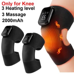 Heated Knee Massager Thermal Support Wrap with 3 Level Adjustable Vibration Leg Warmer for Relaxation
