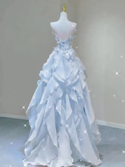 Ele Blue Evening Gown Women's High-End Host Ball Lightweight Luxury Adult Ceremony Super Fairy T Sound Music Exam