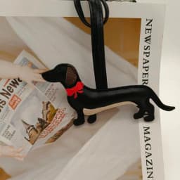 Elegant Dachshund Leather Bag Charm with Red Bow Tie-Cute Long Body-Pet Lover Gift-Long-Body Design 6 Colors-PU Leather