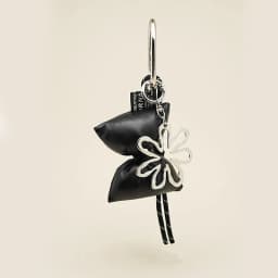 Sweet Quilted Leather Bow Keychain Organizer Cute Mini Bag Charm for Girls Sweet Korean Bow Key Holder with Pendant