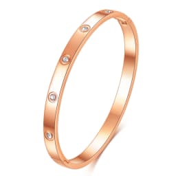 NIBASTAR Hollow Star Bracelets & Bangles For Women Fashion Stainless Steel Sweet Romantic Bracelet Rose Gold Color Jewelry Gift