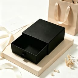 Black Paper Drawer Jewelry Packaging Box With Sponge Velvet Bag Greeting Card for Jewerly Gift Package Dropshipping