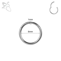 ZS 1 PC G23 Titanium Steel Round Nose Ring Men Women 20/18/16G Septum Piercings Ear Cartilage Helix Piercing Body Jewelry 6-14MM