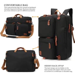 3-in-1 Convertible Laptop Backpack 15.6 17.3 Inch Waterproof Oxford Business Briefcase Shoulder Messenger Notebook Carry Bag
