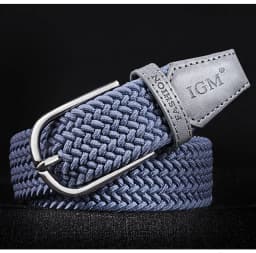 Men's woven canvas belt with arbitrary elastic elastic belt male student young man hundred stitch buckle waistband tide