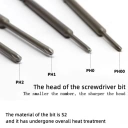 60-150mm 801 Phillips Electric Screwdriver Bit 1Pcs S2 Alloy Steel 5mm Round Shank Strong Magnetic Cross Screwdriver Bits