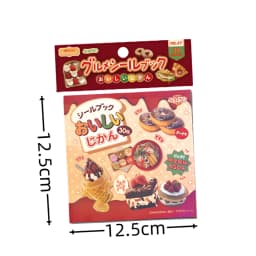 30P Die-Cut Sticker Book - Japanese Food & Dessert Vintage Showa Style - Glitter Matte Glossy Finish - 650+ Cute Elements