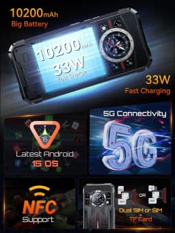 [Ship From UK] Cubot KingKong 11 Rugged Smartphone 5G 10200mAh 32GB(16+16) 256GB 108MP 6.72'' Mobile Phone Android 15 Cellphones