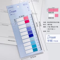 10*20PCS Transparent Index Notes Paper Office School Supplies Stationery Small Rectangu Fluorescent Sticker Strip Sticky