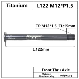 HEPPE MTB Road Bike Titanium Thru Axle Ultra Light Bike Axle 12x142 12x148 Rear Hub Thru Axle Bike Fork 12x100 12x110 Shaft
