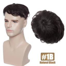 S-noilite 16x19cm Men Toupee Human Hair Replacement System Hair Toppers Hairpiece 4Inch Hair Wig Extensions Male Hair Prosthesis