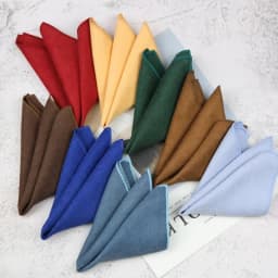 24cm Men's Business Pocket Square Solid Color Handkerchief Leisure Colorful Chest Scarf Casual Party Tuxedo Accessories